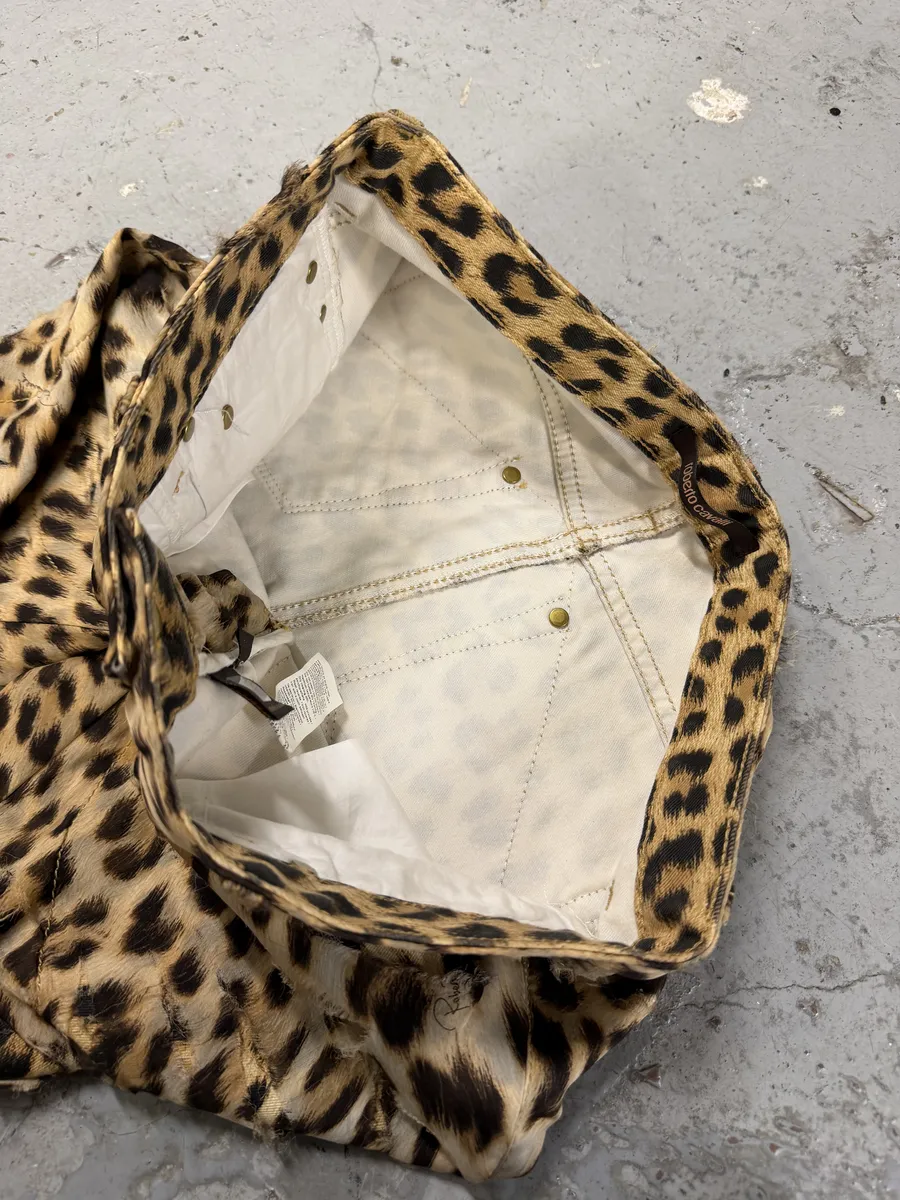 2010s Roberto Cavalli Grunge Leopard Print Pants - Image 11