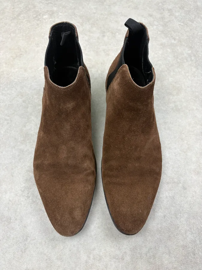 2010s Saint Laurent Brown Suede Leather Ankle Boots - Image 2