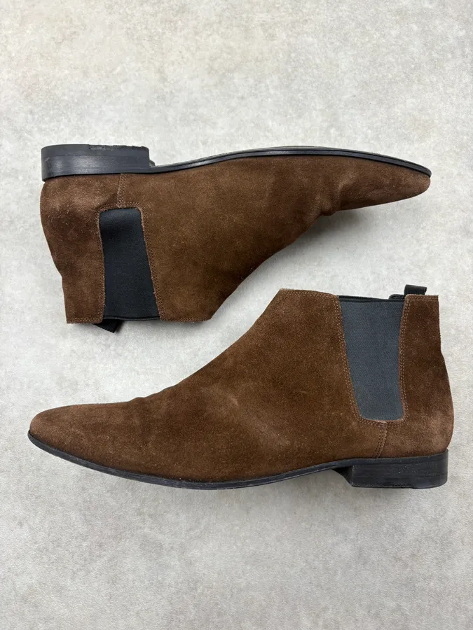 2010s Saint Laurent Brown Suede Leather Ankle Boots - Image 4