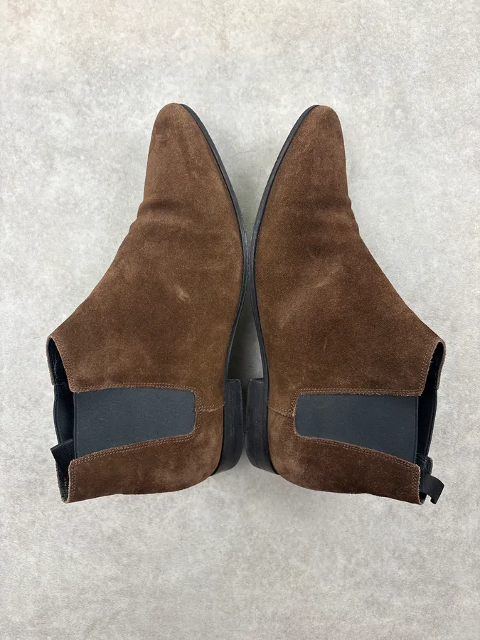 2010s Saint Laurent Brown Suede Leather Ankle Boots - Image 6