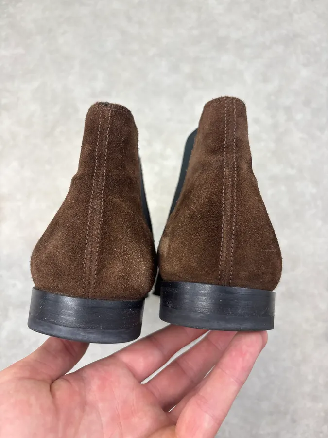 2010s Saint Laurent Brown Suede Leather Ankle Boots - Image 7