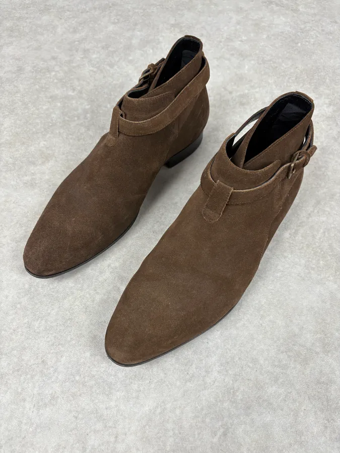 2010s Saint Laurent Brown Suede Leather Classy Boots - Image 3