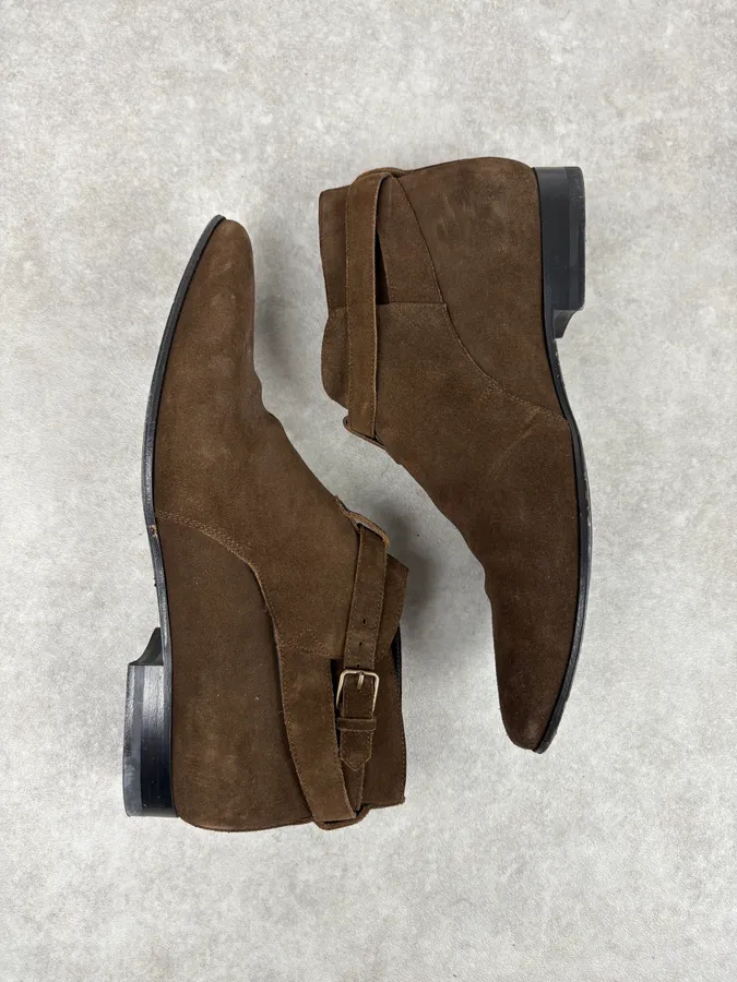 2010s Saint Laurent Brown Suede Leather Classy Boots - Image 4