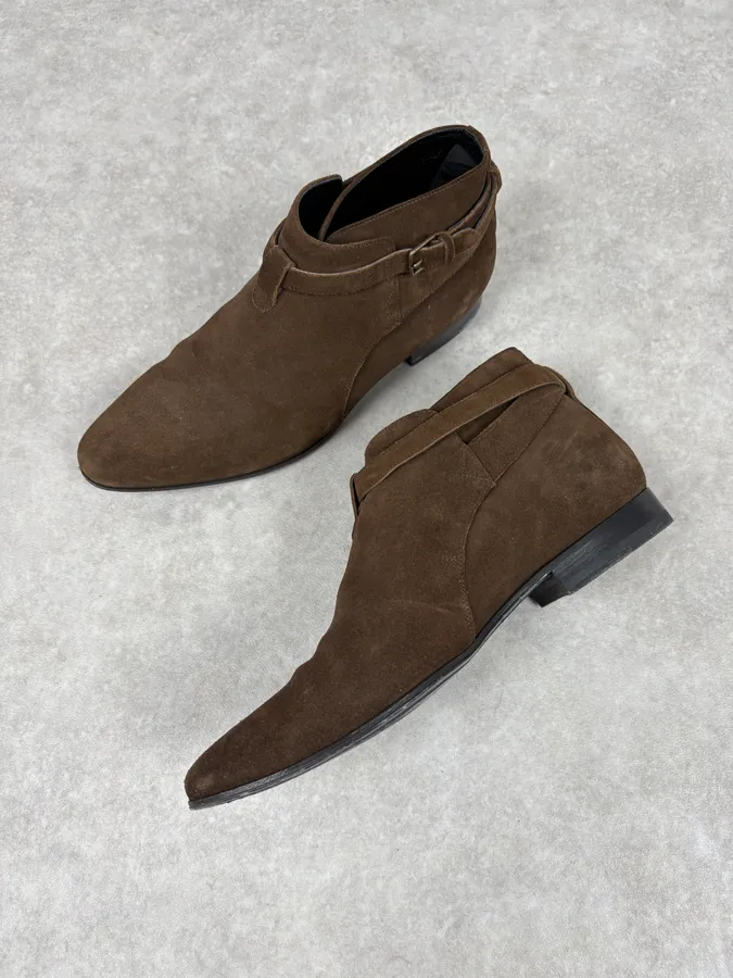 2010s Saint Laurent Brown Suede Leather Classy Boots - Image 5