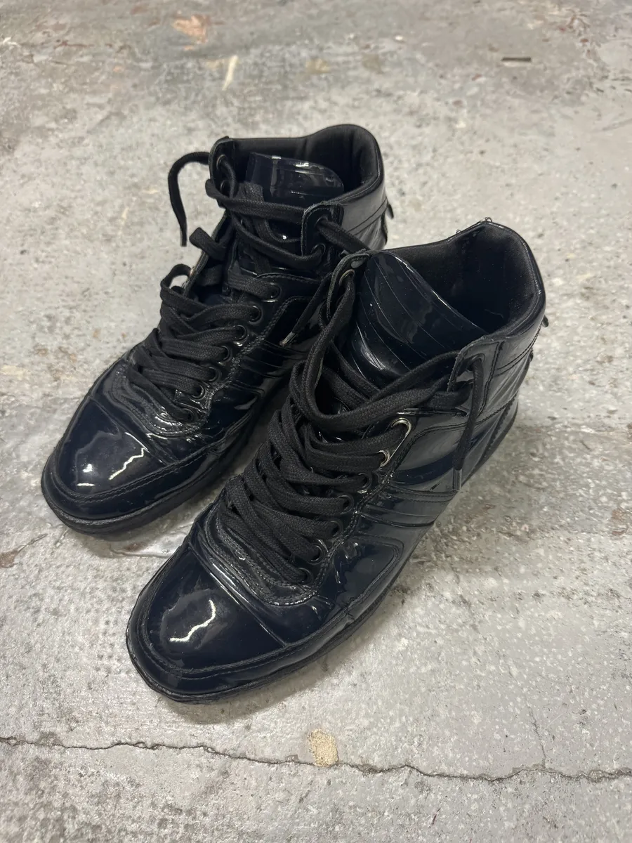 2012 Dior Satin Dark High Leather Shoes by Kris Van Assche - Image 3