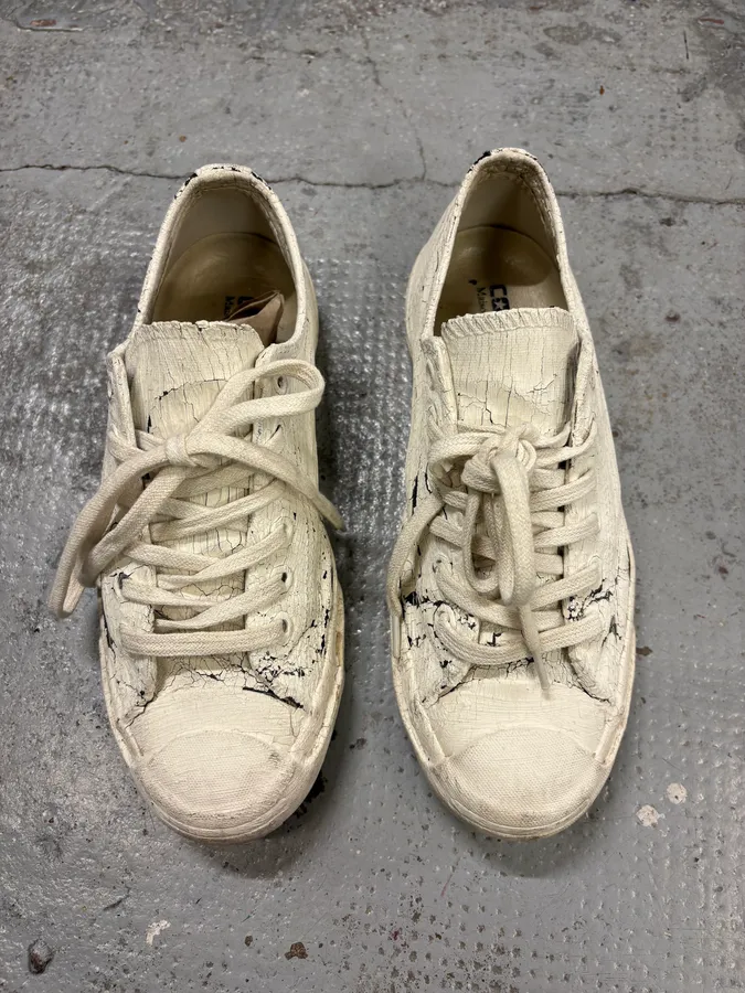 2012 Maison Margiela Converse White Painted Sneakers - Image 2