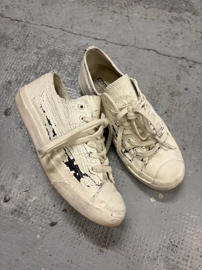 2012 Maison Margiela Converse White Painted Sneakers - Image 5
