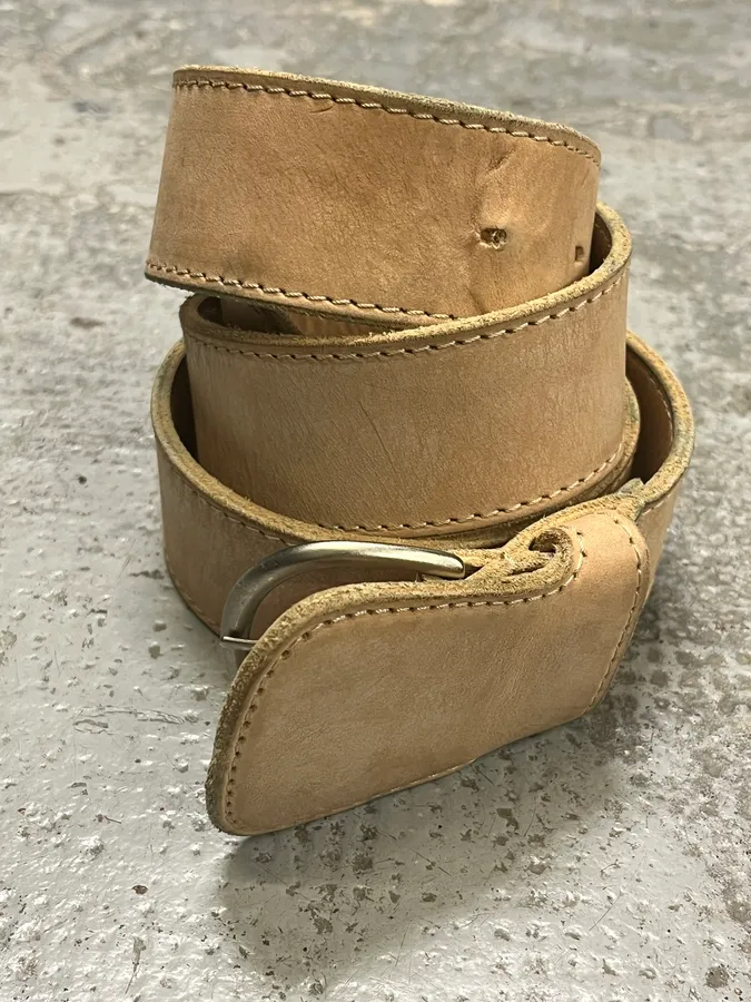 2012 Maison Margiela H&M Beige Cowboy Leather Belt - Image 5