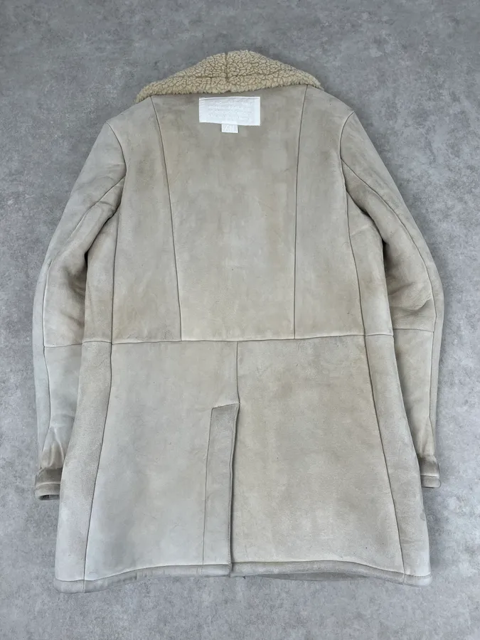 2012 Maison Margiela H&M Beige Leather Fur Coat - Image 6