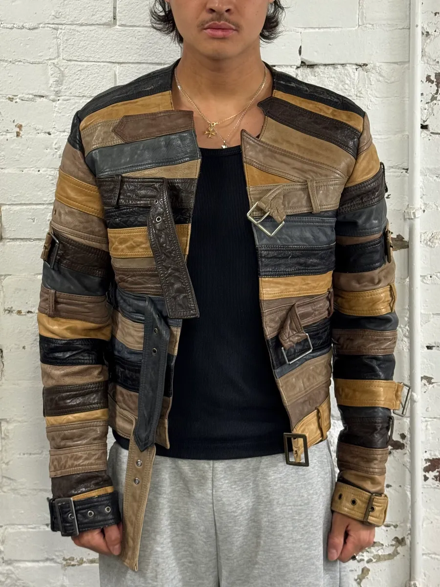 2012 Maison Margiela H&M Belt Leather Jacket - Image 2
