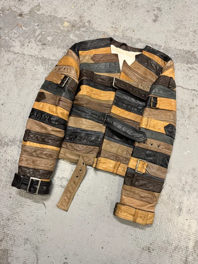 2012 Maison Margiela H&M Belt Leather Jacket - Image 4