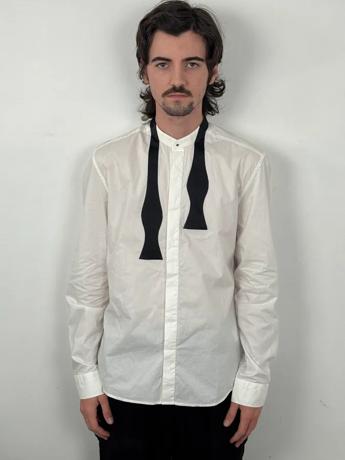 2012 Maison Margiela H&M White Bow Tie Trompe L’Oeil Shirt - Image 2
