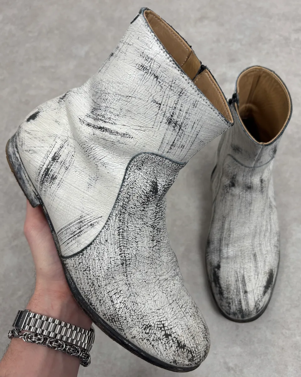 2012 Maison Margiela H&M White Leather Boots