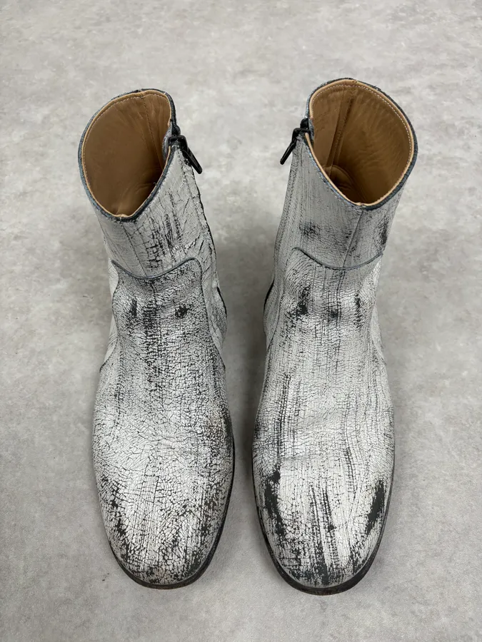 2012 Maison Margiela H&M White Leather Boots - Image 2