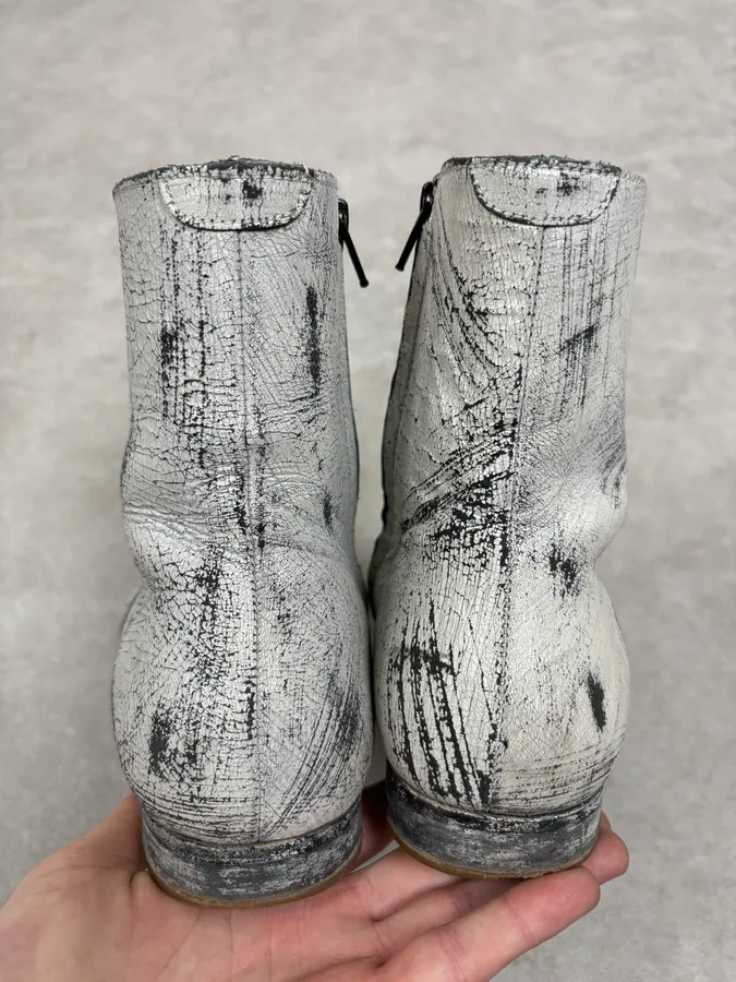 2012 Maison Margiela H&M White Leather Boots - Image 6
