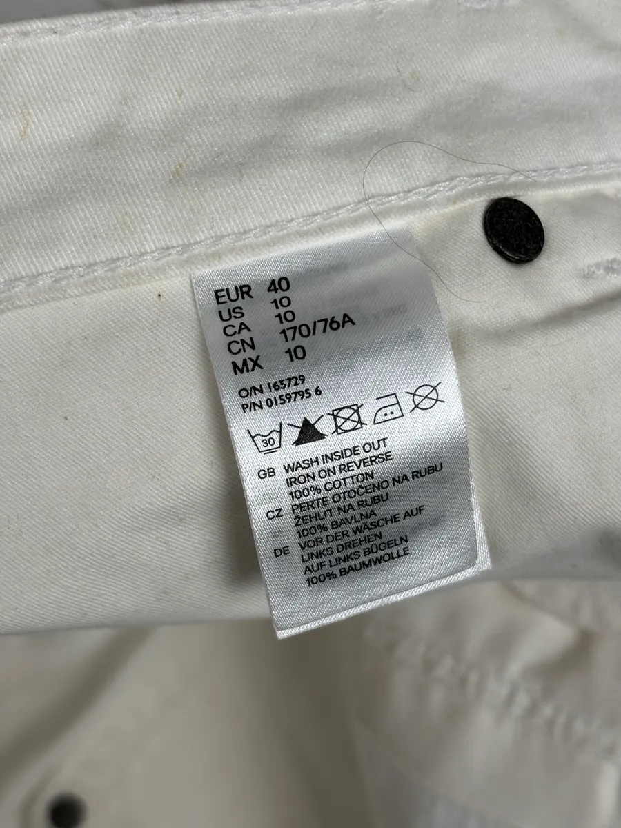 2012 Maison Margiela H&P White Cracked Painted Slim Jeans - Image 11