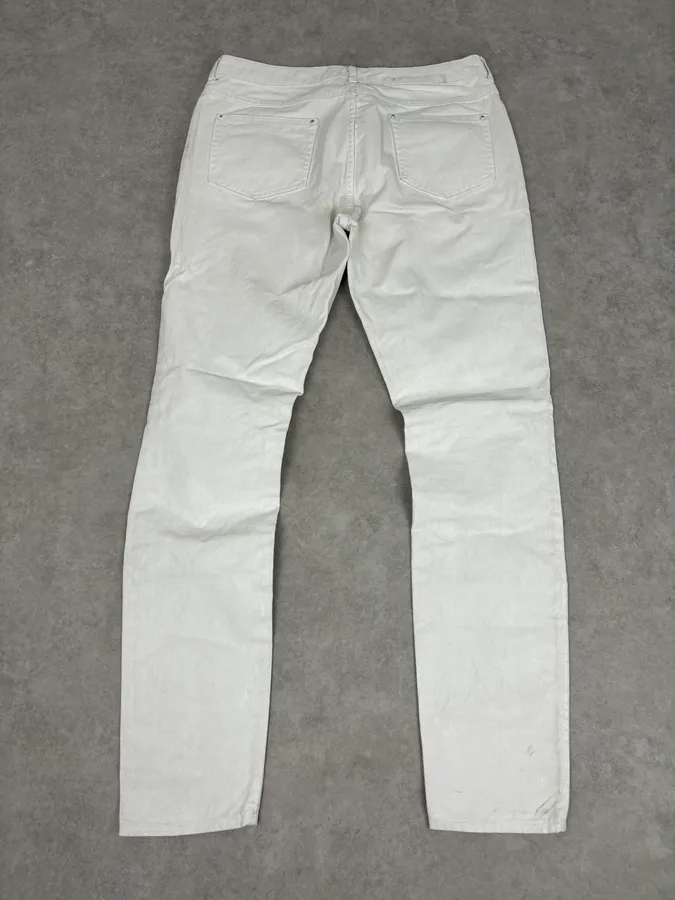 2012 Maison Margiela H&P White Cracked Painted Slim Jeans - Image 6