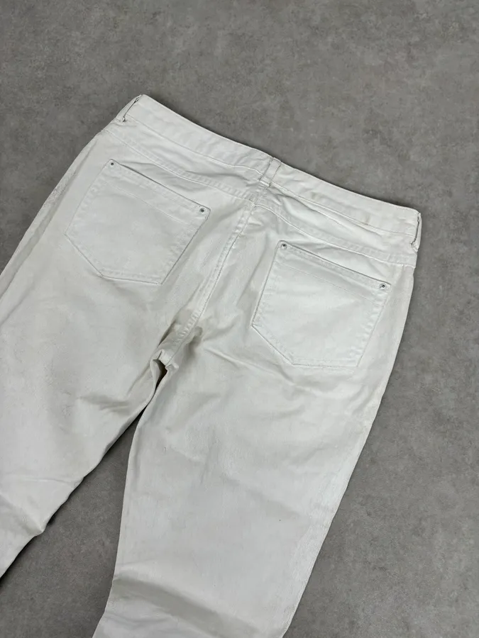 2012 Maison Margiela H&P White Cracked Painted Slim Jeans - Image 7