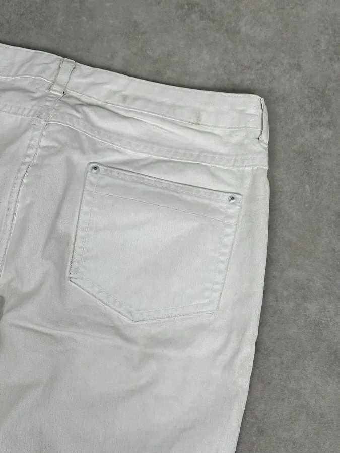 2012 Maison Margiela H&P White Cracked Painted Slim Jeans - Image 8