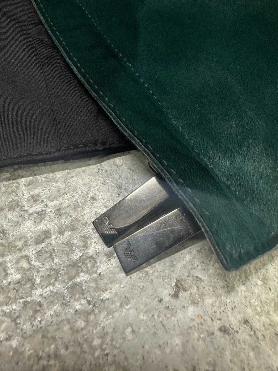 2013 Prototype Emporio Armani Asymmetrical Pony Hair Green Vest - Image 12