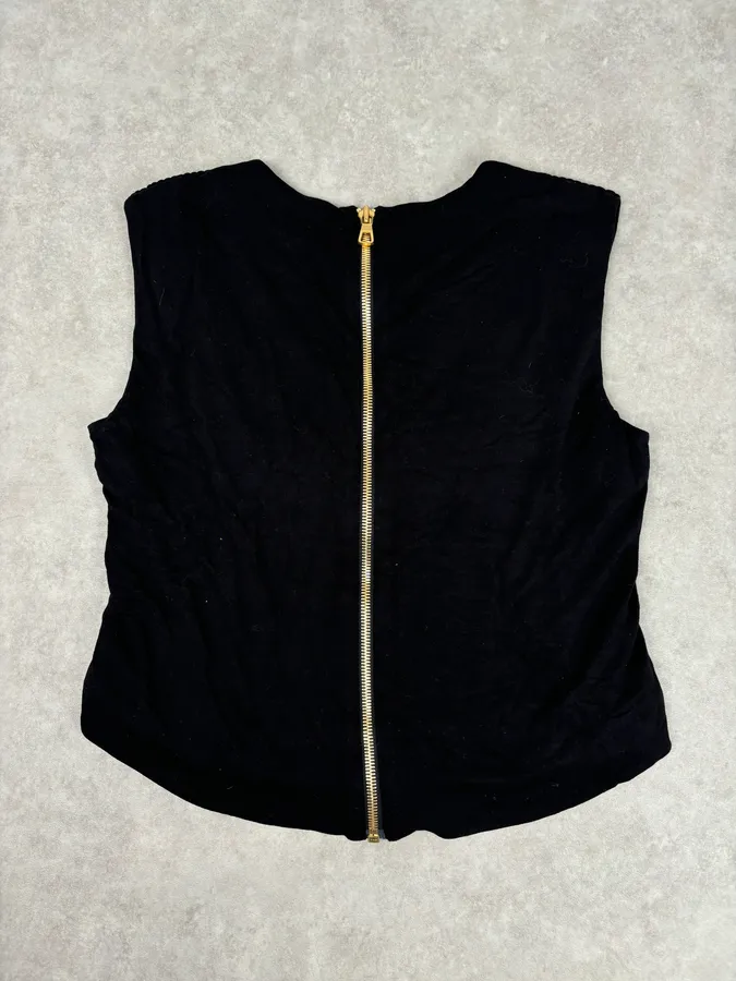 2015 Balmain H&M Black Gold-Stud Tank Top - Image 6