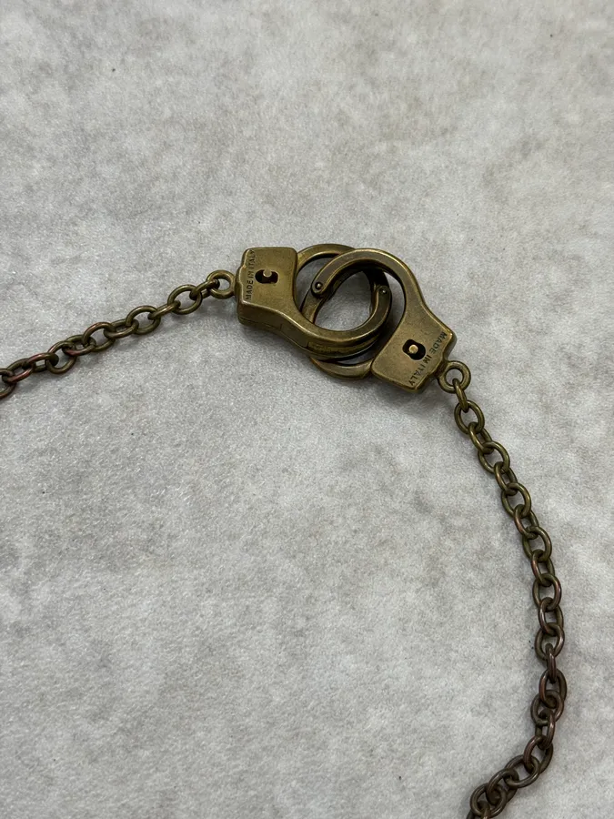 2015 Dsquared2 Gold Brass Handcuff Chain Link Penitentiary Edition - Image 5