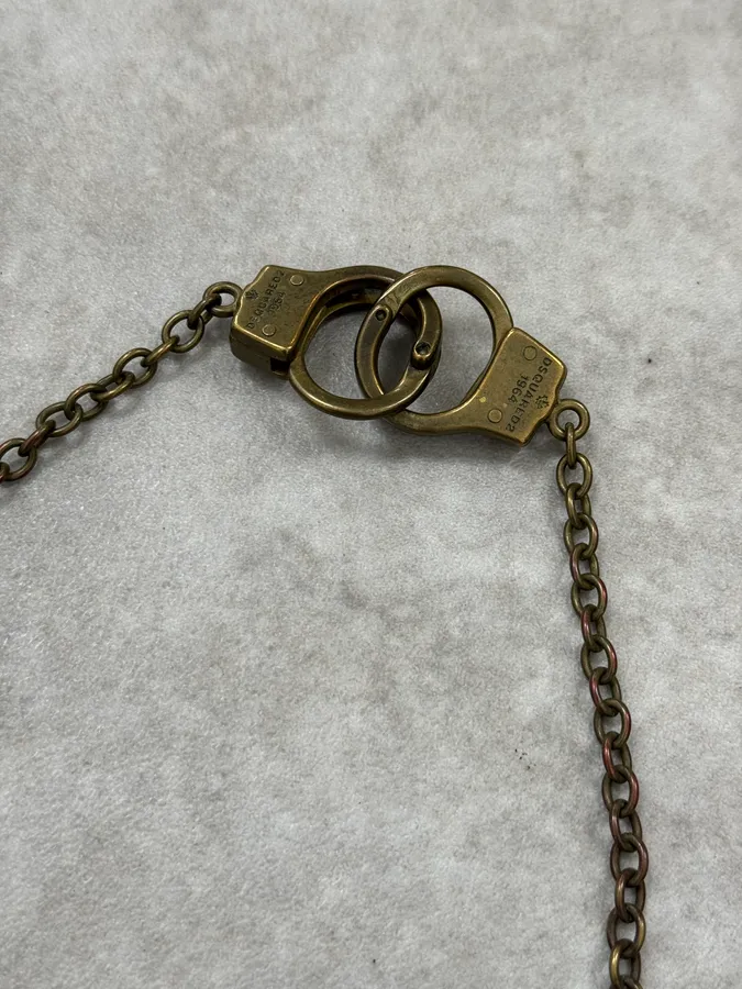 2015 Dsquared2 Gold Brass Handcuff Chain Link Penitentiary Edition - Image 6