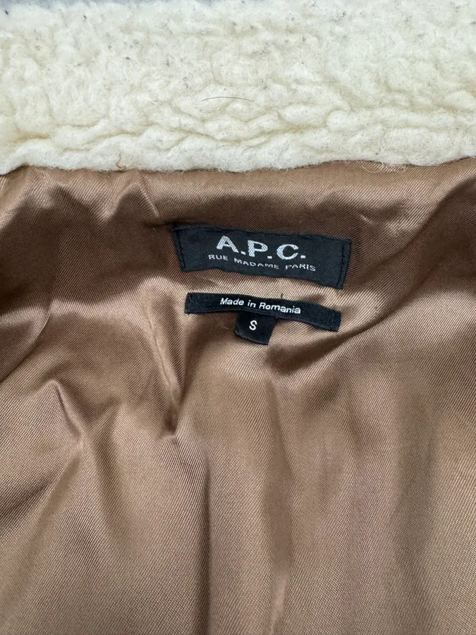 A.P.C Beige Classy Wool White Collar Jacket - Image 10