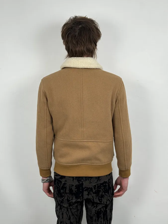 A.P.C Beige Classy Wool White Collar Jacket - Image 3