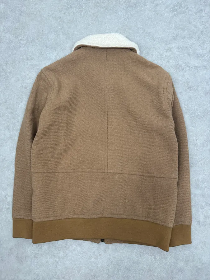A.P.C Beige Classy Wool White Collar Jacket - Image 7