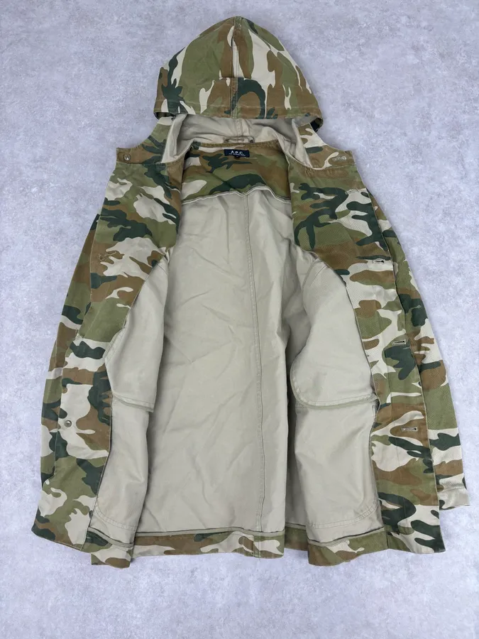 A.P.C. Khaki Camo Hooded Jacket Multi-Pocket Jacket - Image 7
