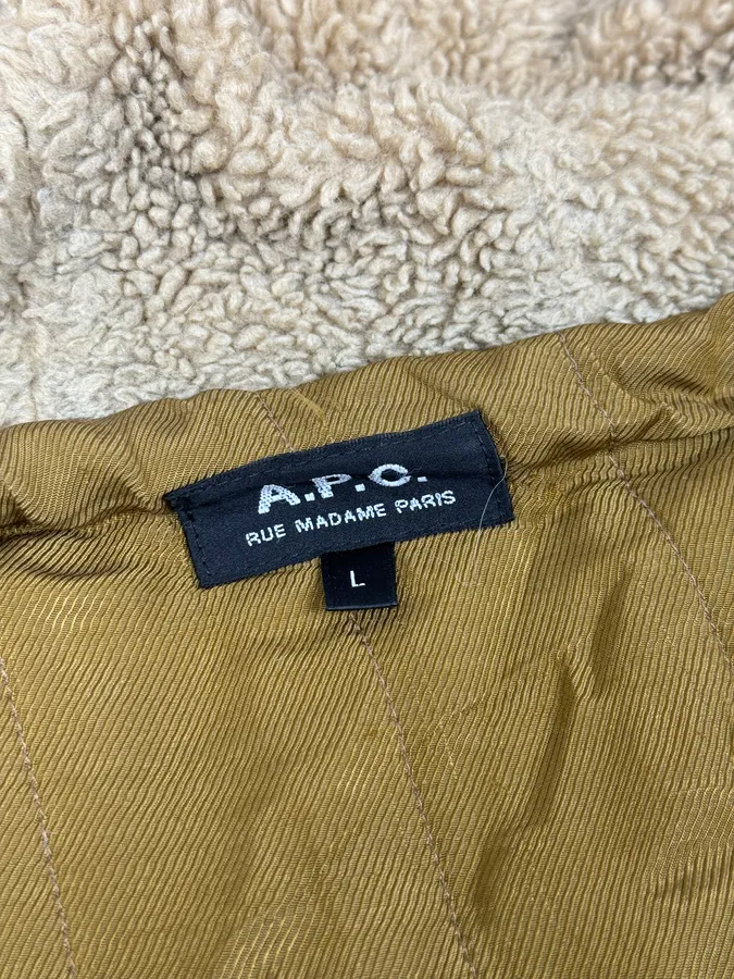 A.P.C. Military Camo Green Fox Fur Hooded Jacket - Image 11