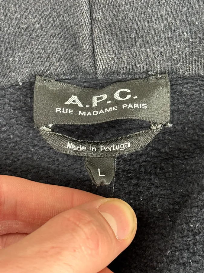 A.P.C. Navy Minimalist Zip-up Hoodie - Image 8