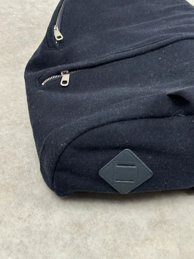 A.P.C. Navy Wool Classy Backpack - Image 14