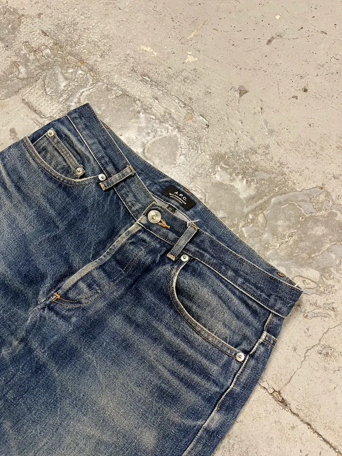 A.P.C. New Standard Faded Navy Denim Jeans - Image 6