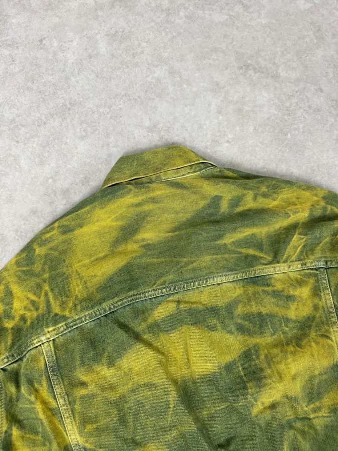 Acne Studios Acid Wash Green & Yellow Denim Jacket - Image 6