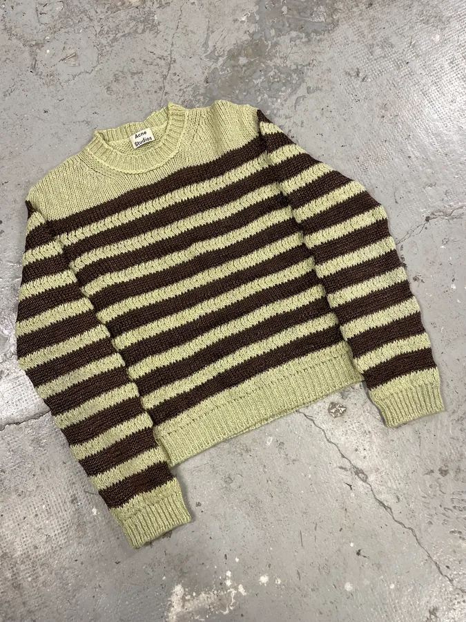 Acne Studios Beige & Brown Striped Sweater - Image 5