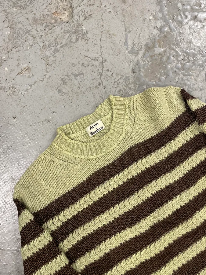 Acne Studios Beige & Brown Striped Sweater - Image 6