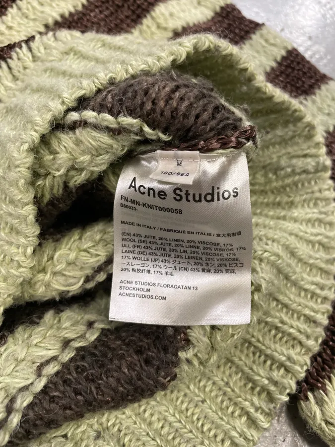 Acne Studios Beige & Brown Striped Sweater - Image 9