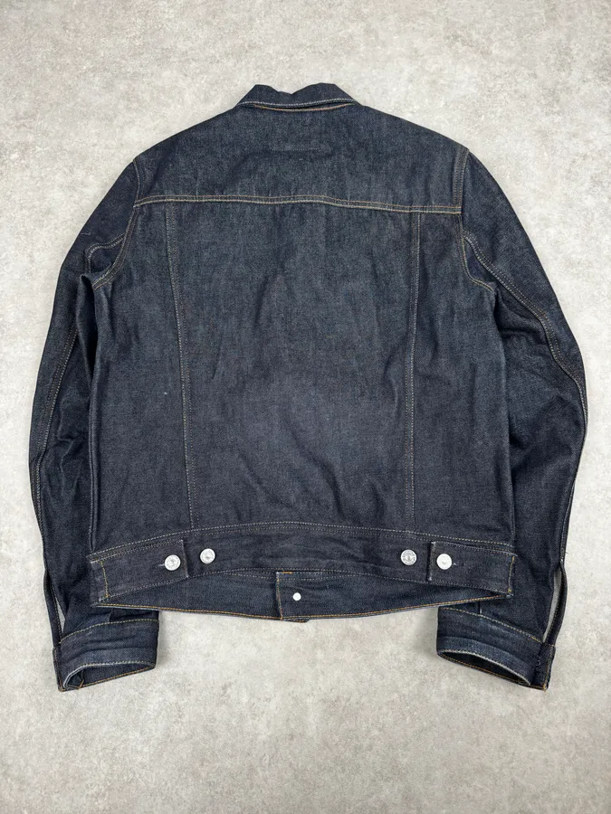 Acne Studios Bla Konst Pass Indigo Navy Brut Denim Jacket - Image 4