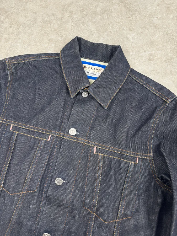 Acne Studios Bla Konst Pass Indigo Navy Brut Denim Jacket - Image 5