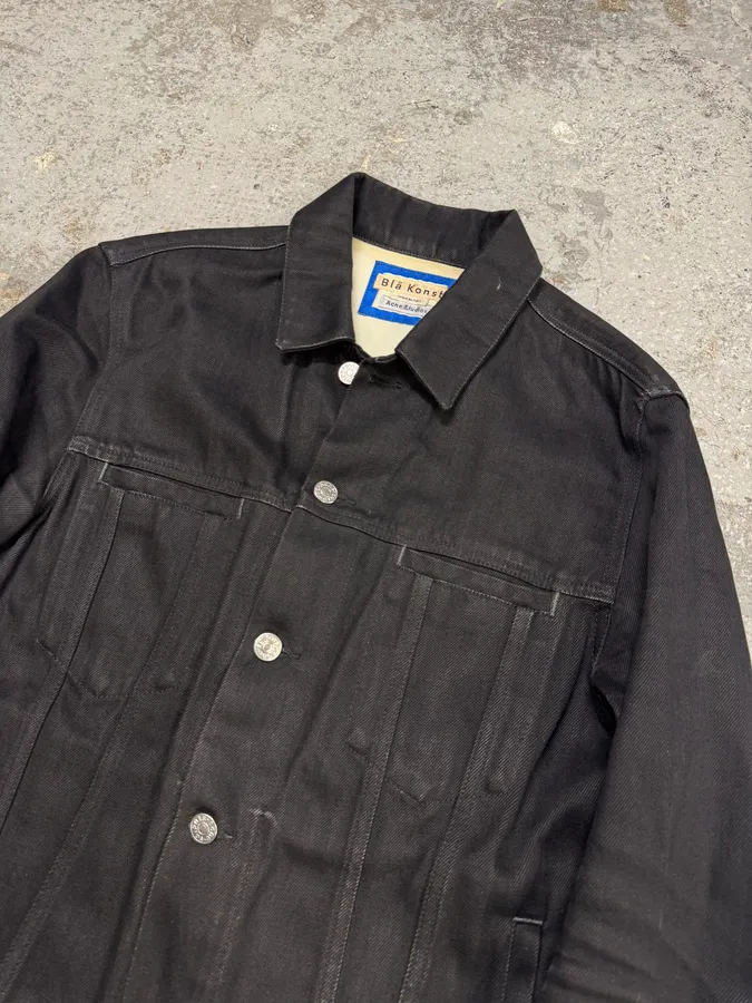 Acne Studios Black Denim Trucker Jacket - Image 3