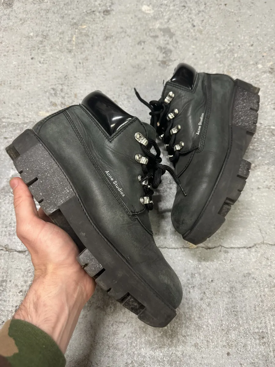 Acne Studios Black Hiking Leather Boots