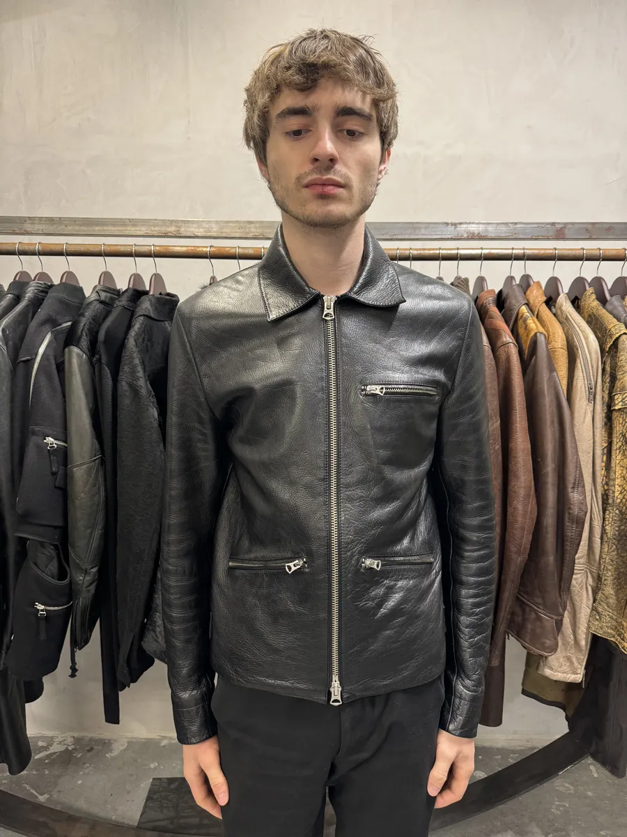Acne Studios Black Multi Zips Leather Biker Jacket - Image 3