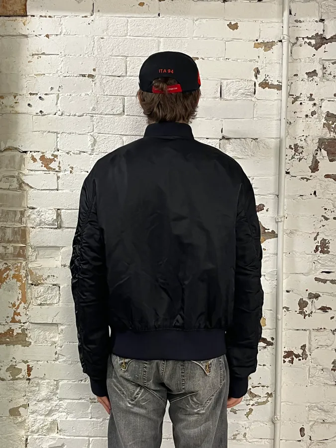 Acne Studios Black Nylon Bomber Jacket - Image 3