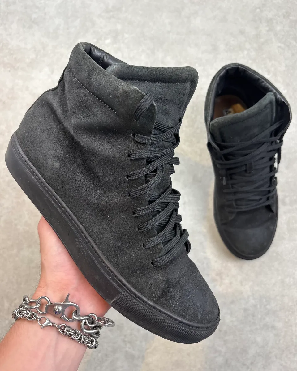 Acne Studios Black Suede High Leather Sneakers