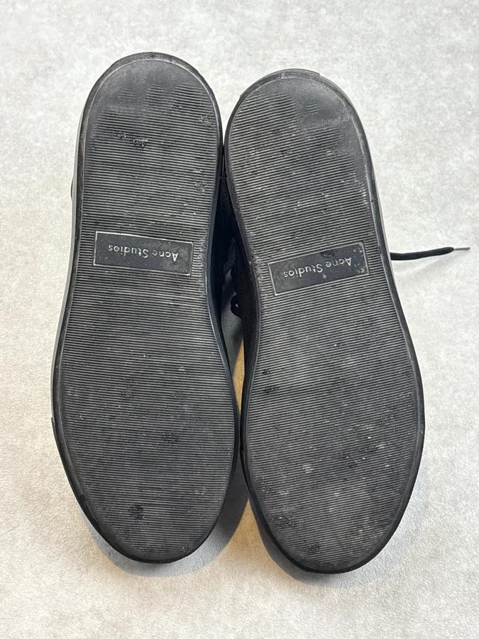 Acne Studios Black Suede High Leather Sneakers - Image 7