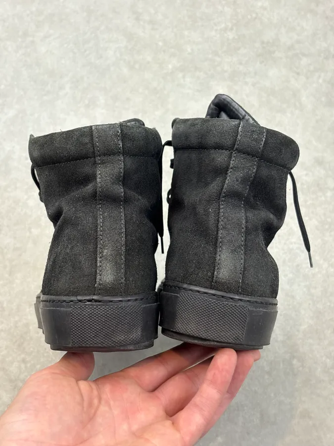 Acne Studios Black Suede High Leather Sneakers - Image 8
