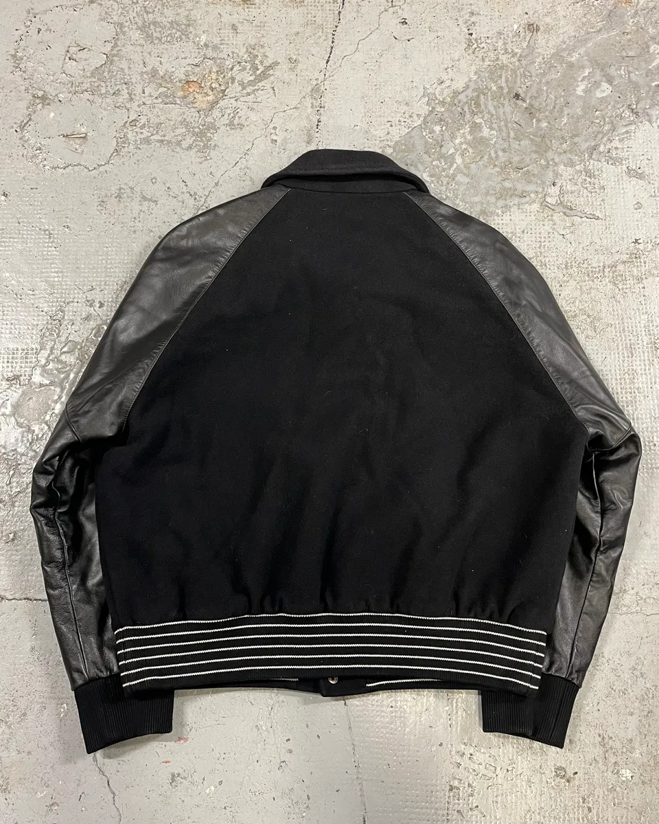 Acne Studios Black Wool & Leather Biker Jacket - Image 5