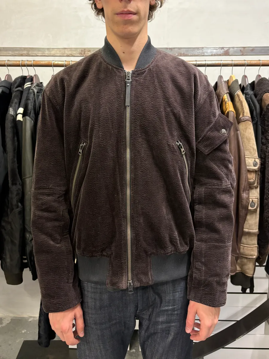 Acne Studios Brown Bomber Velvet Jacket - Image 2